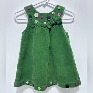 Gymboree Baby Girl Green ALL ABOUT BUTTONS Corduroy‎ Jumper Dress Size 12-18M
